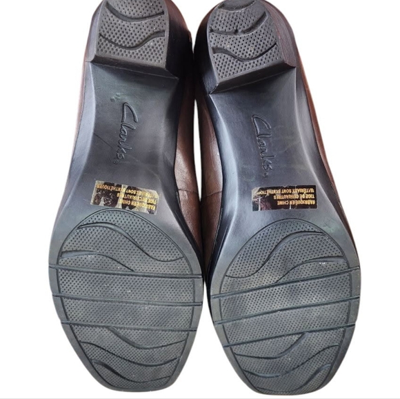 Clarks Bendables Brown Leather Loafer Pumps (11M) - Picture 8 of 9